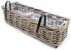 Spetebo Balkonkasten Rattan Balkonkasten natur (Set, 2 St, Holz Blumenkasten), Weide Pflanzkorb mit Halterung Bild 3