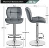 Yaheetech 2er-Set Barhocker mit Fußstütze, Drehbar & Höhenverstellbar, Grau Bild 3