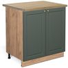 Küchenunterschrank Fame-Line Grün-Gold Landhaus 80 cm mit Regal, AP Eiche Vicco Bild 4