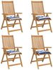 vidaXL Stuhlkissen 4Stk. Blau & Weiß Gestreift 50x50x7cm Oxford-Gewebe 361544 Bild 3