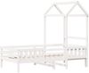 vidaXL Massivholzbett mit Dach Weiß 80x200 cm Kiefer 3282163 Bild 3