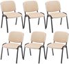 CLP 6er Set Besucherstuhl Ken Stoff stapelbar und mit robustem Metallgestell,creme Bild 2