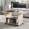 Design Couchtisch 95 x 51 x 54,5 cm Drehbar mit Rollen Bild 3