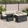 vidaXL Gartensofa-set mit Kissen 9 pcs Schwarz und Creme Poly-Rattan 3348973 Bild 3