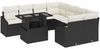 vidaXL Gartensofa-set mit Kissen 9 pcs Schwarz und Creme Poly-Rattan 3348973 Bild 2