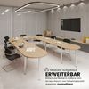 bümö Konferenztisch O-Form 400x240 cm großer Besprechungstisch in Ahorn, Besprechungstisch mit Chromfüßen, Meetingtisch für 14 Personen, Tisch für Besprechungsraum & Meeting, SETK5-3-C Bild 4