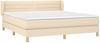 Doppelbett, Polsterbett mit Matratze Hellgrau 140x190 cm Stoff Creme 160x200 cm Bild 3