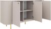 AX LIVING Kommode Halay Beige, 3 Türen Moderne Rillenstruktur 164,6 cm mit, runden Kanten Bild 4