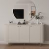 AX LIVING Kommode Halay Beige, 3 Türen Moderne Rillenstruktur 164,6 cm mit, runden Kanten Bild 5