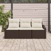 vidaXL Gartensofa-set mit Kissen 3 pcs Braun und Weiß Poly-Rattan 3355247 Bild 3