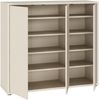 Forte ALICE SPRINGS Schuhschrank 100 110, moderner Flurschrank mit 3 Türen und 8 Einlegeböden, Holzwerkstoff, Kaschmir/ Beige, 109,2 cm breit x 99,1 cm hoch x 34,9 cm tief Bild 5
