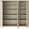 Forte ALICE SPRINGS Schuhschrank 100 110, moderner Flurschrank mit 3 Türen und 8 Einlegeböden, Holzwerkstoff, Kaschmir/ Beige, 109,2 cm breit x 99,1 cm hoch x 34,9 cm tief Bild 4