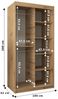 MOEBLO Kleiderschrank MELO (mit/ ohne Schubladen, Schwebetürenschrank Schrank Garderobe Schiebtüren Schlafzimmer Wohnzimmerschrank) (BxHxT):100/120/150/180/200/250x200x62 cm Bild 3