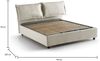 Dmora Doppelbett Askari, Stoffbett mit Stauraum, Öffnung vorne, geeignet für Matratzen 140 x 190 cm, 100 % Made in Italy, Beige Bild 3