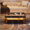 Couchtisch 100x50x40 cm mit 16-Farben-LED, 2 Schubladen und Glasplatte in Schwarz Bild 4