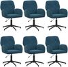 vidaXL Drehstühle 6 Stk. 54 x 55 x 90 cm Blau Samt (V) 3428346 Bild 2