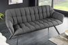 Moderne Sitzbank LYON 165cm mit Lehnen Flachgewebe anthrazit Metallgestell schwarz Bild 3