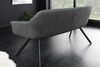 Moderne Sitzbank LYON 165cm mit Lehnen Flachgewebe anthrazit Metallgestell schwarz Bild 4