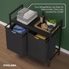 STEELSØN 'Rigil' Wäschesammler, schwarz, Wäschekorb inkl. 2 Wäschesäcke je 45 Liter aus Oxford-Gewebe, ausziehbar, Wäschebox mit MDF-Ablagefläche Bild 4