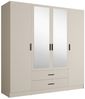 OTTO home Kleiderschrank TERRIK, modern mit viel Stauraum & geriffelter Struktur, Spiegel (B/H/T ca. 200/200/60) Schrank mit 11 Fächern, Kleiderstange, 2 Schubladen, Made in EU Bild 2