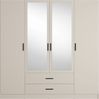 OTTO home Kleiderschrank TERRIK, modern mit viel Stauraum & geriffelter Struktur, Spiegel (B/H/T ca. 200/200/60) Schrank mit 11 Fächern, Kleiderstange, 2 Schubladen, Made in EU Bild 4