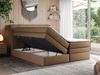 Boxspringbett, Stauraumbett, Bett mit Multipocket-Matratze und Topper - GOLD-10-KING - 160x200cm - Braun Kunstleder - H4 Bild 2