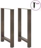 vidaXL Bartischbeine Naturstahl 2 Stk. 60x(90-91) cm Stahl 4013335 Bild 3