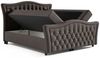 Boxspringbett Schlafzimmerbett TURHAN 120x200cm Stoff Elisa Velvet Hellgrau Bild 2