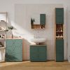 Badmöbel-Set Irma Grün/Goldkraft Eiche 4 Teile, mit Hochschrank und Kommode Vicco Bild 4