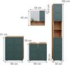 Badmöbel-Set Irma Grün/Goldkraft Eiche 4 Teile, mit Hochschrank und Kommode Vicco Bild 3