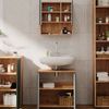 Badmöbel-Set Irma Grün/Goldkraft Eiche 4 Teile, mit Hochschrank und Kommode Vicco Bild 5
