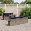 vidaXL Garten-Sofa-Set mit Kissen 8 pcs Grau und Marineblau 3349296 Bild 3