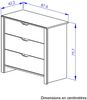 Calicosy Kommode 3 Schubladen Nairobi - L88 x H80 x P43 cm - Grau Bild 5