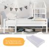 Kinder Hochbett 90x200 cm aus Kiefernholz mit Schublade und Leiter, Hüttenstil, sicherer Zaun, Stauraum unter dem Bett Bild 5