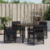 vidaXL Gartenstühle mit Kissen 4 Stk. Schwarz Poly Rattan 364967 Bild 3
