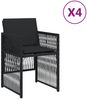 vidaXL Gartenstühle mit Kissen 4 Stk. Schwarz Poly Rattan 364967 Bild 2