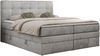 Boxspringbett mit Kopfteil und Topper, Polsterbett - LUKA-KING - 120x200cm - Hellgrau Velours - H3 Bild 3