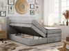 Boxspringbett mit Kopfteil und Topper, Polsterbett - LUKA-KING - 120x200cm - Hellgrau Velours - H3 Bild 2