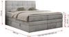Boxspringbett mit Kopfteil und Topper, Polsterbett - LUKA-KING - 120x200cm - Hellgrau Velours - H3 Bild 5