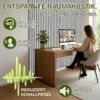 TRESKO® 4 Stück Akustikpaneele Holz 120×60 cm inkl. 8x Kleiderhaken | Wandverkleidung Weiß/Marmor als 3D Lamellenwand | Holzpaneele Paneele für Schallschutz | Akustik Wandpaneele mit Montageset Bild 3