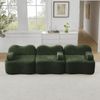 2-4-Sitzer modulares Sofa H 70 x T 288 x B 98 cm aus Samt in Grün, rahmenlos mit tiefer Sitzfläche Bild 2