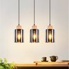 ZMH Pendelleuchte Holz Hängelampe E27 esstisch Vintage Esszimmerlampe aus Glas, LED wechselbar Bild 2
