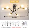 Ophy Kronleuchter Sputnik Kronleuchter, 6‑flammig, Vintage Deckenlampe aus Metall (E27), ohne Leuchtmittel, halbbündige Deckenbeleuchtung, für Esszimmer, Schlafzimmer & Wohnzimmer Bild 4