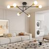 Ophy Kronleuchter Sputnik Kronleuchter, 6‑flammig, Vintage Deckenlampe aus Metall (E27), ohne Leuchtmittel, halbbündige Deckenbeleuchtung, für Esszimmer, Schlafzimmer & Wohnzimmer Bild 2