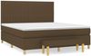 vidaXL Boxspringbett mit Matratze Dunkelbraun 180x200 cm Stoff 3137336 Bild 2