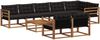 vidaXL Outdoor-Sofagarnitur mit Kissen 9 pcs Natürlich und Schwarz 3369591 Bild 2