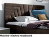 MEBLINI Boxspringbett BACALAR 140x200 cm mit Bettkasten – H3/Braun Samt Polsterbett - Gepolstert Doppelbett mit Matratze und Topper - Polsterbett mit Stauraum - Bett mit Kopfteil – Stauraumbett Bild 4