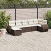 vidaXL 7-tlg. Garten-Sofagarnitur mit Kissen Braun Poly Rattan 3221682 Bild 1