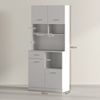 HOMCOM Küchenbuffet Hochschrank mit verstellbaren Regal, Schublade (Vitrinenschrank, 1-St, Buffetschrank mit Soft-Close-Tür) Aufbewahrungsschrank für Küche Esszimmer 80x35x180 cm Weiß Bild 3
