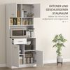 HOMCOM Küchenbuffet Hochschrank mit verstellbaren Regal, Schublade (Vitrinenschrank, 1-St, Buffetschrank mit Soft-Close-Tür) Aufbewahrungsschrank für Küche Esszimmer 80x35x180 cm Weiß Bild 4